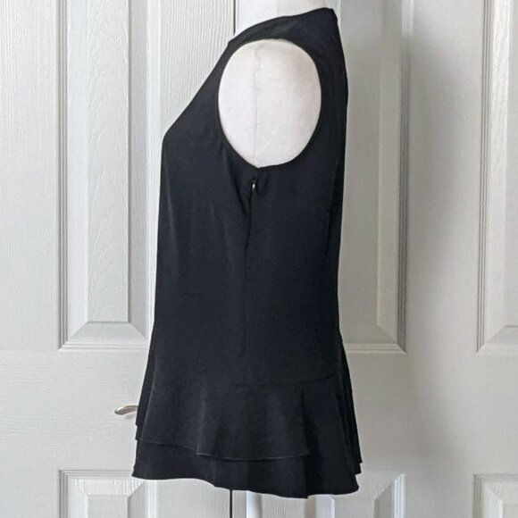 ANN TAYLOR Women's Sleeveless Ruffle Accent Blouse Top  Size S  Black  NWT - Picture 4 of 10